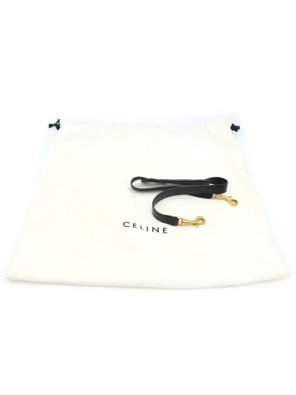 Celine Trapeze 2-Way Shoulder Bag Black Khaki Purple Leather Gold